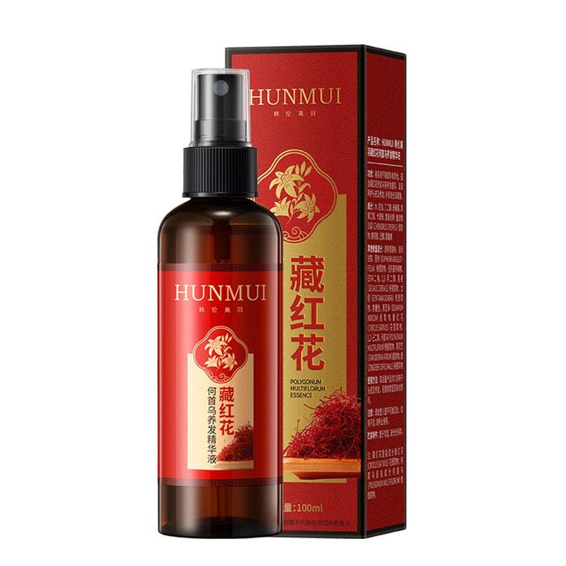 100ml Hanlun Meiyu Saffron Black Ganoderma and Polygonum Multiflorum Hair Nourishing Essence Spray, No-Wash Hair Treatment and Blackening Spray Wholesale